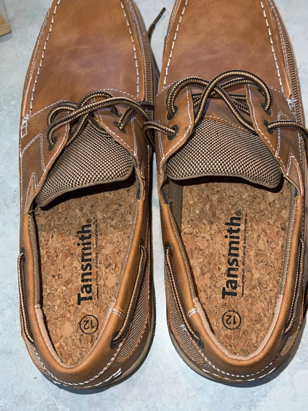 Mens Tansmith Tan's Topsider Boat Shoes Size 12 Tan Comfort Slip On
